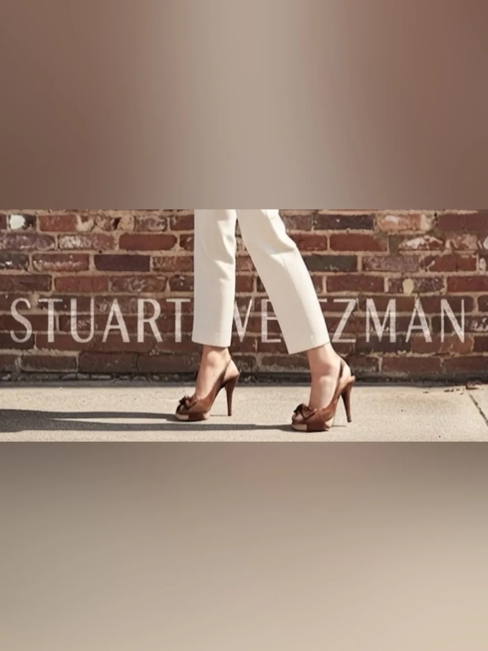Authentic Stuart Weitzman luxury designer leather platform sling back heels sz 8